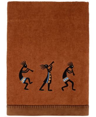 Zuni Embroidered KokopellisCotton Bath Towel, 27″ x 50″