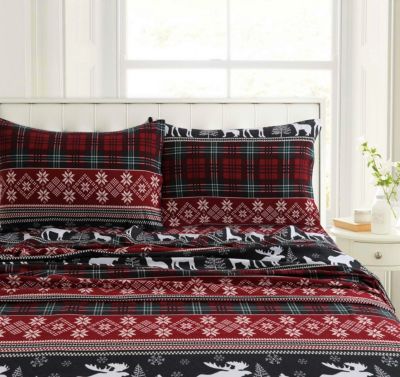 Holiday Print Heavyweight Flannel Extra Deep Pocket Sheet Sets