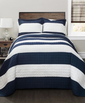 New Berlin Stripe 3 Piece Quilt Set, Full/Queen