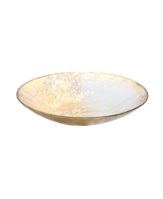 Smoked Glass Bowl with Scattered Gold Tone Design