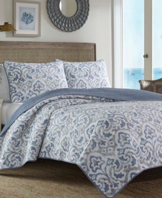 CLOSEOUT! Tommy Bahama Cape Verde Smoke Reversible 2-Piece Quilt Set, Twin