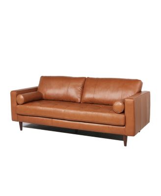 Maebelle Leather Sofa with Tufted Seat And Back