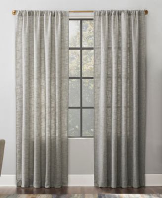 Wallis 52″ x 63″ Textured Linen Blend Sheer Curtain Panel