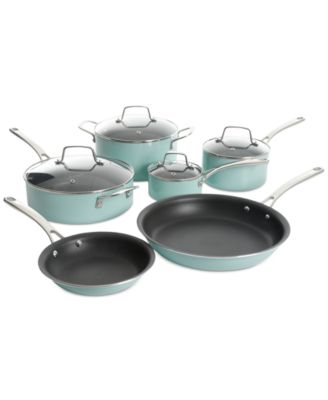 10-Pc. Hard-Enameled Aluminum Nonstick Cookware Set