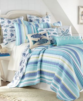 Laida Beach Whimsical Fish Reversible 2-Pc. Quilt Set, Twin