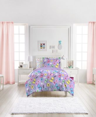 Kids Sweet Butterfly Comforter Set, Twin