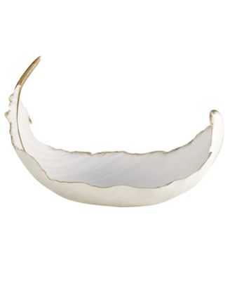 by Cosmopolitan White Resin Glam Decorative Bowl, 8 x 13 x 8