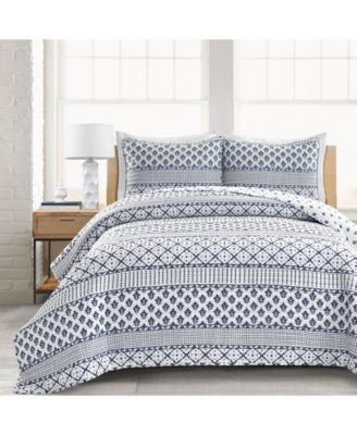 Monique Stripe 3 Piece Quilt Set, Full/Queen