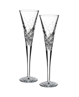 Wishes Happy Celebrations Toasting Flute 7oz, Set of 2