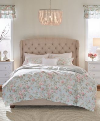 Laura Ashley Madelynn Cotton Reversible 2 Piece Duvet Cover Set, Twin