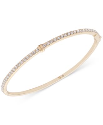 Gold-Tone Pavé Thin Bangle Bracelet