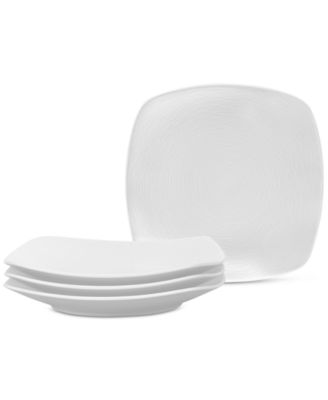 Swirl Square Dinner Plates, Set of 4