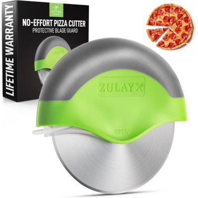 Handheld Pizza Cutter Wheel – Razor Sharp Stainless Steel Pizza Wheel Cutter With Protective Blade Guard