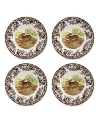 Woodland Rabbit Dinner Plates, Set of 4