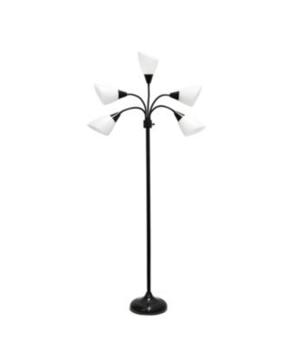 Simple Designs 5 Light Adjustable Gooseneck Floor Lamp with Shades