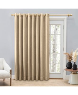 Grasscloth Lined Grommet Curtain Patio Panel w/Wand 110″W x 84″L