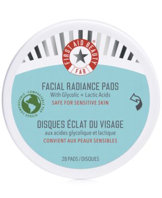 Facial Radiance Pads with Glycolic + Lactic Acids – Exfoliating Pads with AHA, 28 pads