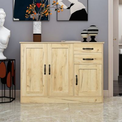 Streamdale Furniture Modern Wood Buffet Sideboard With 2 Doors 1 Storage And 2 Drawers – Entryway Serving Storage