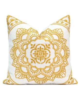 Padma Embroidery Decorative Pillow, 20″ x 20″