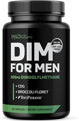 SMNutrition DIM 300mg For Men, Estrogen Blocker & Aromatase Inhibitor, Men s Hormone Balance & Fitness Booster Supplement with Diindolylmethane, SMNutrition, 60ct