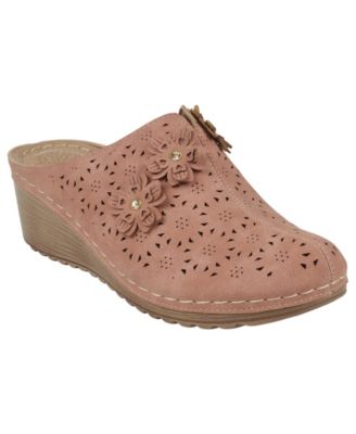 Women’s Krista Perforated Flower Wedge Mules