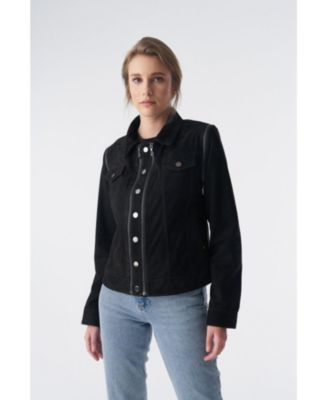 Women’s Detachable Sleeves Biker Jacket and Waistcoat, Black