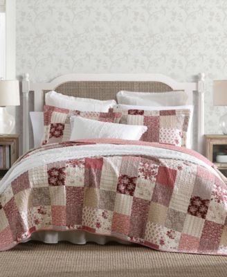 Laura Ashley Celina Patchwork Cotton Reversible 2-Piece Quilt Set, Twin