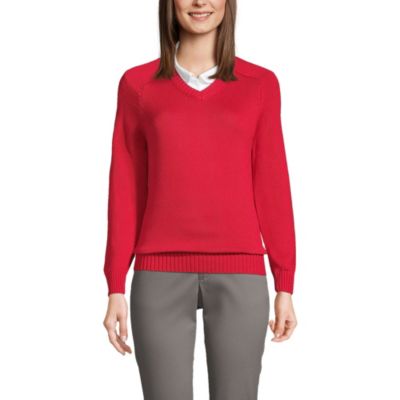 Women’s School Uniform Cotton Modal V-neck Sweater