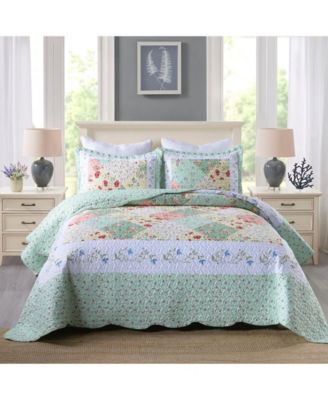 3 Piece Printed Quilt Bedspread Set B014 – Queen