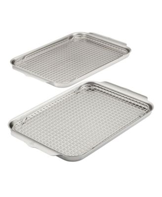 Provisions Oven Bond Try-ply, 4-Piece Set, 2 Half Sheet Pans with 2 Racks