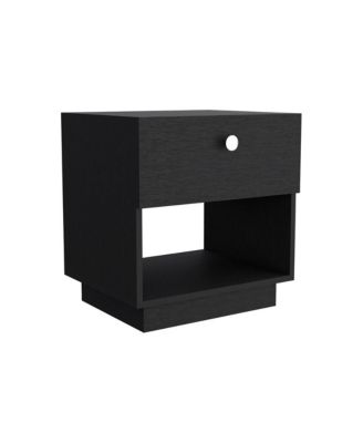 Macon Single Drawer Nightstand with Open Storage Shelf