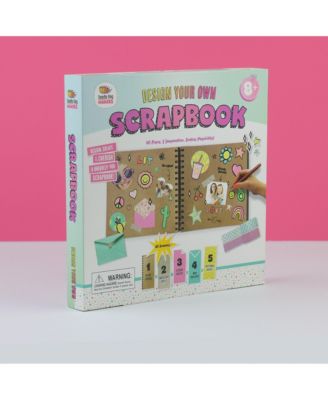 Design Your Own Pink Scrapbook, Kids Scrapbook Kit, Gifts for 10 Year Old Girl, Personalize & Decorate Your DIY Scrapbook with Washi Tape, Sticker Sheets, 40-Page Thick Paper, Hardcover