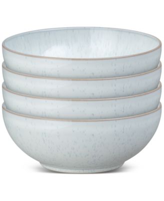 White Speckle Stoneware Coupe Cereal Bowls, Set of 4