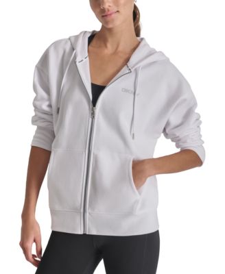 Women’s Mini-Stud-Logo Zippered Fleece Hoodie