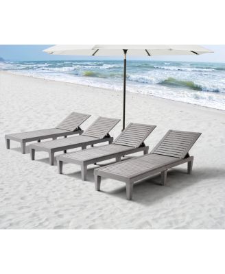 Adjustable & Waterproof Outdoor Patio Chaise Lounge Chairs – Set of 4