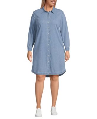 Plus Size Chambray Button Front Dress