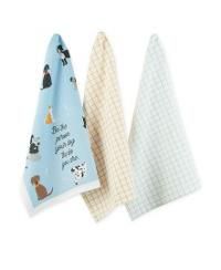 Everyday Pets Kitchen Collection Absorbent Dishtowel Set, 18×28″, Dog Person, 3 Count