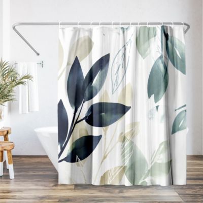 71×74 Floral Shower Curtain – Green Sleeves by PI Creative Art