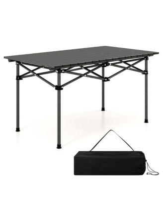 Aluminum Camping Table for 4-6 People Folding Picnic Table w/ Carry Bag