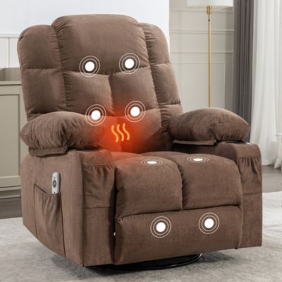 Streamdale Furniture Brown Rocker Recliner Chair with Massage & Heat