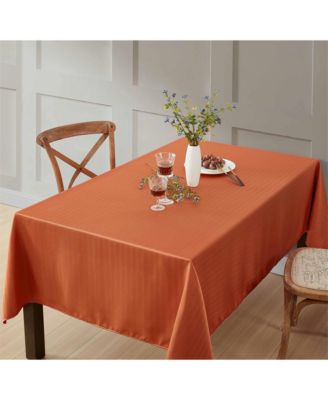 Lincoln Stripe Fabric Tablecloth for Rectangle Table, Advanced Water, Fade, Stain, and Wrinkle Resistance