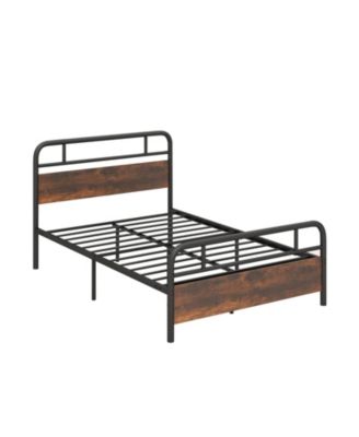 Full Size Bed Frame with Industrial Headboard-Full Size