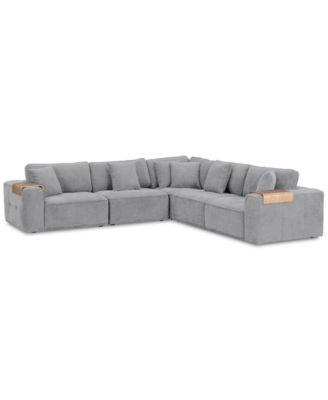 Nycolle 5-Pc. Modular Fabric L-Shape Sectional, Created for Macy’s