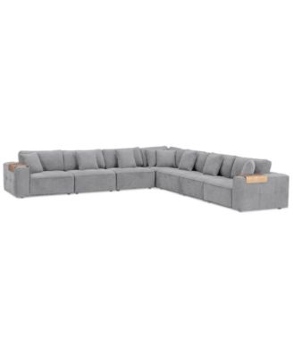 Nycolle 7-Pc. Modular Fabric L-Shape Sectional, Created for Macy’s