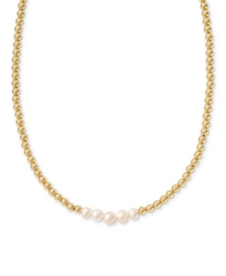 Eve Silver-Tone Beaded Strand Necklace, 19″