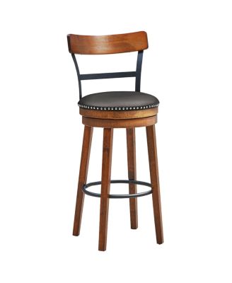 30.5 Inch 360-Degree Bar Swivel Stools with Leather Padded