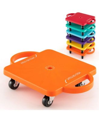 6-Pack Kids Sitting Scooter Board with Handles and Rolling Casters