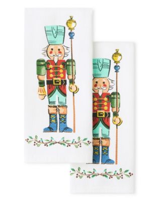 Guardian Nutcracker Holiday Holly Sprig Kitchen Towel 16″ x 28″, Set of 2