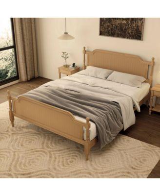 Streamdale Furniture Rattan Queen Size Bed Frame, No Box Spring