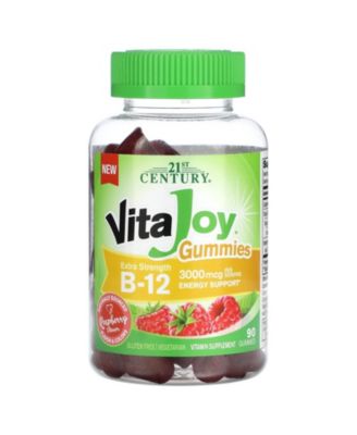 VitaJoy Gummies  B-12  Extra Strength  Raspberry  3 000 mcg  –  90 Gummies (1500